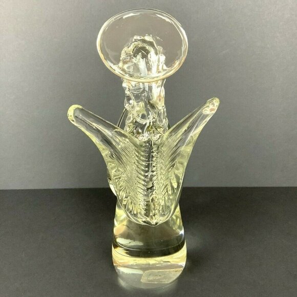 Clear Art Glass Angel Figurine Tall Halo Detailed Wings Religious Spiritual - Picture 4 of 7
